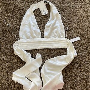 NWT ZARA White Halter Top